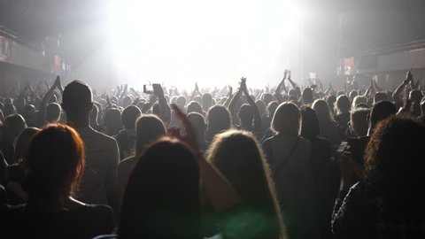 night rock concert front row crowd Stock Footage Video (100% Royalty ...