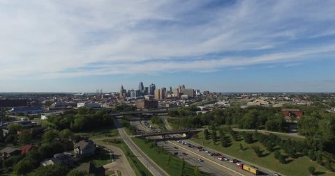 Aerial of Kansas City - Wide Shot - Daytime