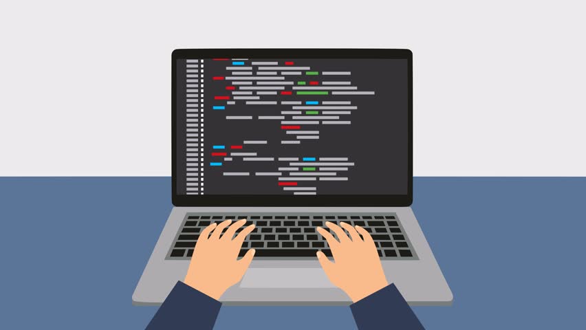 Programming and coding. Programmer for the laptop while working. animation Royalty-Free Stock Footage #33028504