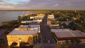 4k Expansive Aerial of Quaint Coastal Town Beaufort South Carolina Stock footage video