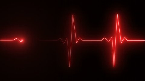 Cardiogram cardiograph oscilloscope screen red