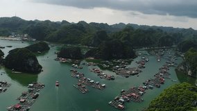 Aerial view of Lan Ha Bay, Vietnam. Lan Ha bay is best Natural Heritage of the world, Hai Phong, Vietnam. Near Ha Long bay