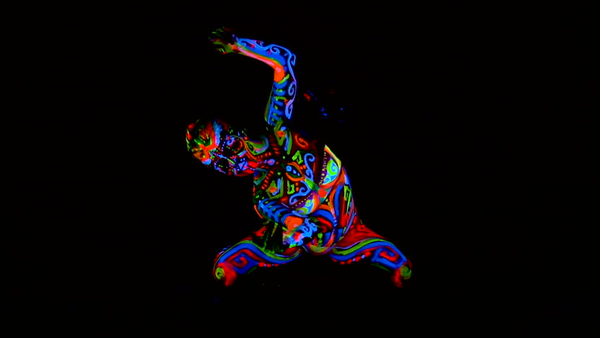 neon tribal body paint