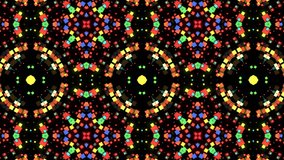 Colorful Kaleidoscopic Video Background. Abstract backdrop. Seamless loop