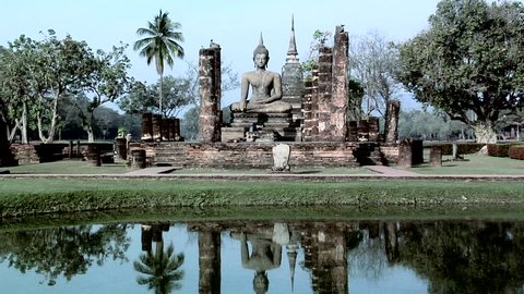 Buddha Statues at the Ruins of Wat Tra Phang Ngoen at the Historical Park of old Sukhothai