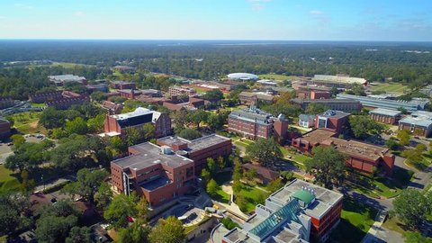 TALLAHASSEE, FL, USA - NOVEMBER 11, 2017: Aerial video FAMU Tallahassee Florida university college 4k 60p