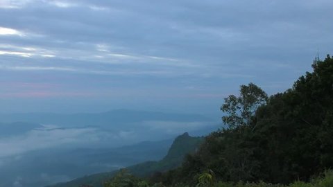 landscape sunrise with fog - Doi Samur Dao, Nan, Thailand