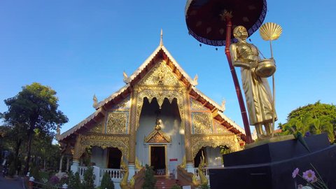 Time Lapse Wat Phra Singh Temple , Chiang Mai , Thailand