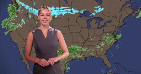 Weather forecast in a green screen studio