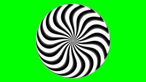 Spherical world: an animated spiral (hypnotic), fast rotation. Black and white optical illusion.