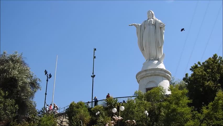 The Statue of Virgin Mary in Santiago, Chile