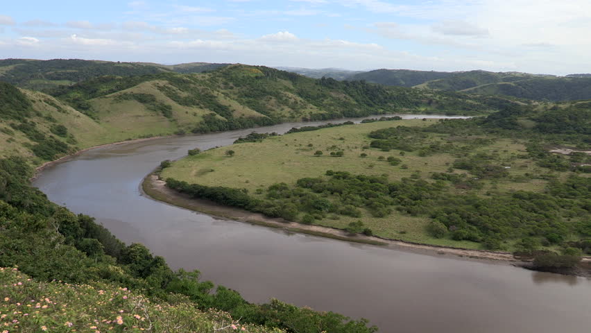 A pan of the beautiful Mdumbii river gorge along the Transkei Wild Coast.