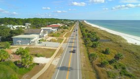 Drone shot aerial tour Mexico Beach gulf Florida