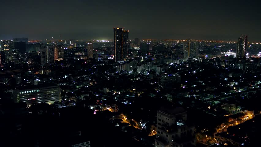 Aerial view of bangkok night in Thailand Royalty-Free Stock Footage #33128608
