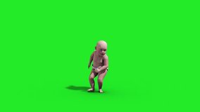 Baby House Dance Dancer Green Screen 3D Rendering Animation Animals