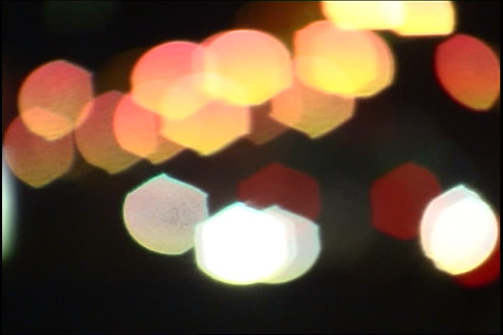 Blurry street and car lights.