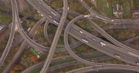 4K aerial footage of spaghetti junction m6 Birmingham. This footage is perfect for using as an intro for your content.