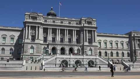 WASHINGTON, DC, USA - Circa 2017: Library of Congress Building is the oldest of the three United States Library of Congress buildings, the Thomas Jefferson Building was built between 1890 and 1904