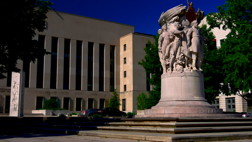Washington DC - Circa 2017: The General George Meade memorial statue. This monument is located on the corner of Pennsylvania Avenue