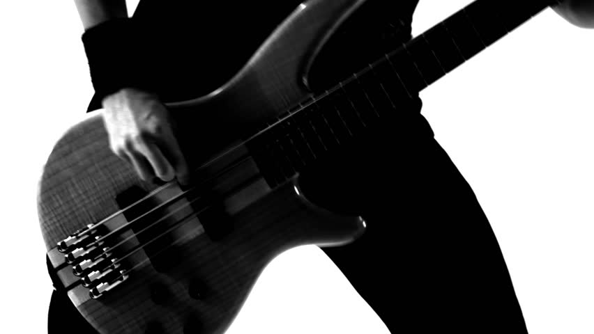 Guy playing metal in a studio. Close-up. Black and white video.
Playing metal.