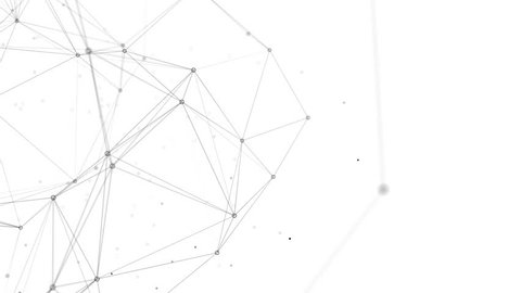 Network animation connected dots on white background. Seamless loop 4K 