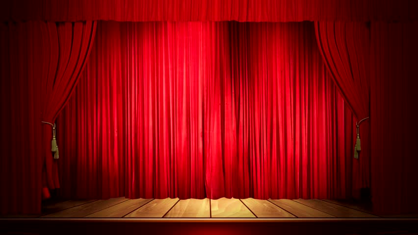 the curtain opens and a green screen.animated video Royalty-Free Stock Footage #33175849