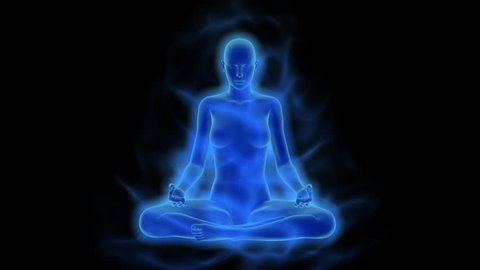 Aura, chakra activation, enlightenment of mind in meditation