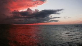 Timelapse of sunset at Yucatan beach