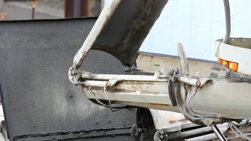 Concrete Mixer Truck Chute Shakes Stock Footage Video (100% Royalty