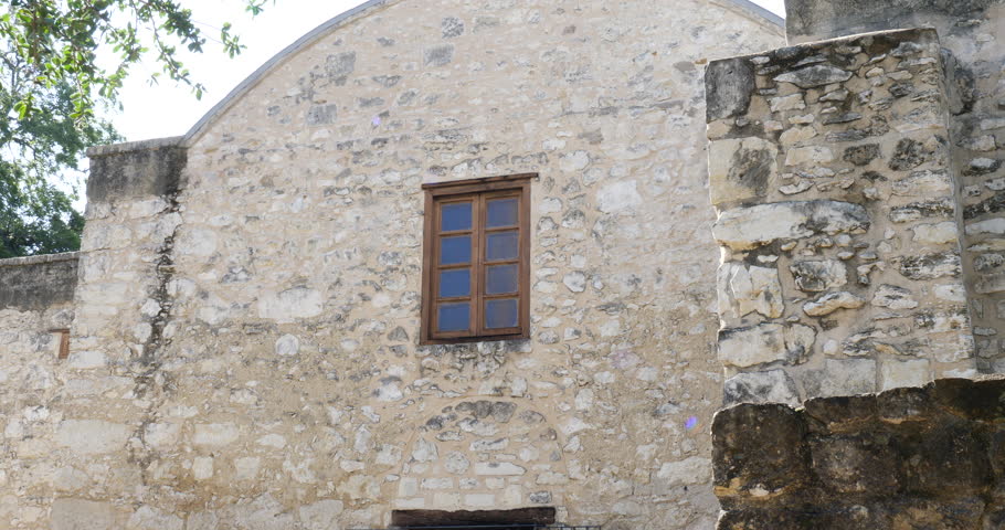 Window on The Alamo Mission in San Antonio Texas Close Up