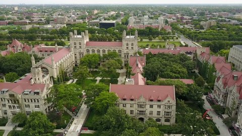 08-08-2017 The Chicago University has a beautiful aerial view of the summer on a sunny day