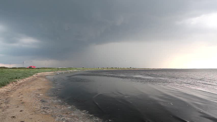 Storm clouds over the lake