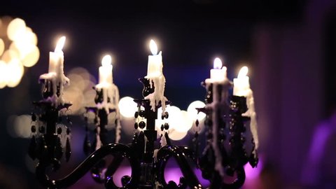 Candle lights at an event reception