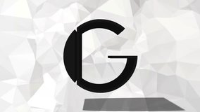 Black/grey rotating 3d letter.
Alphabet on white triangle wallpaper/background. Black and white.  - Powered by Shutterstock - Get 15% off with code: PIKWIZARD15