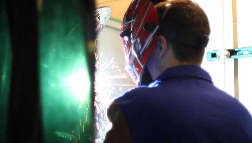 Welding behing curtain 