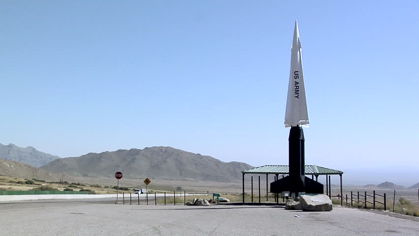 WHITE SANDS, NEW MEXICO - CIRCA SEPTEMBER 2008: A Nike Hercules Missile as Monument on Highway 70 in New Mexico