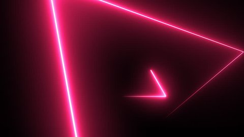 Abstract background with neon triangles. Seamless loop