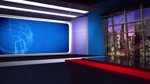 Light Blue colored rotating globe in background window for News best TV Program seamless loopable HD Video
