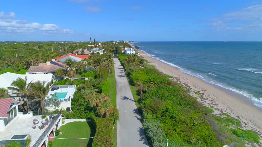 Aerial residential Boynton Beach Florida drone footage luxury mansions 4k 60p