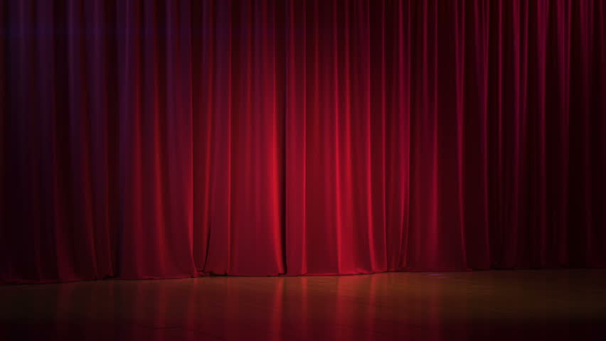 Dark empty stage with rich red curtain. | Shutterstock HD Video #33262480