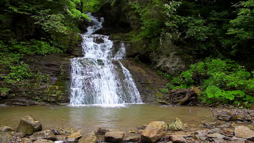Tranquil Waterfall Scenery in the Stock Footage Video (100 ...