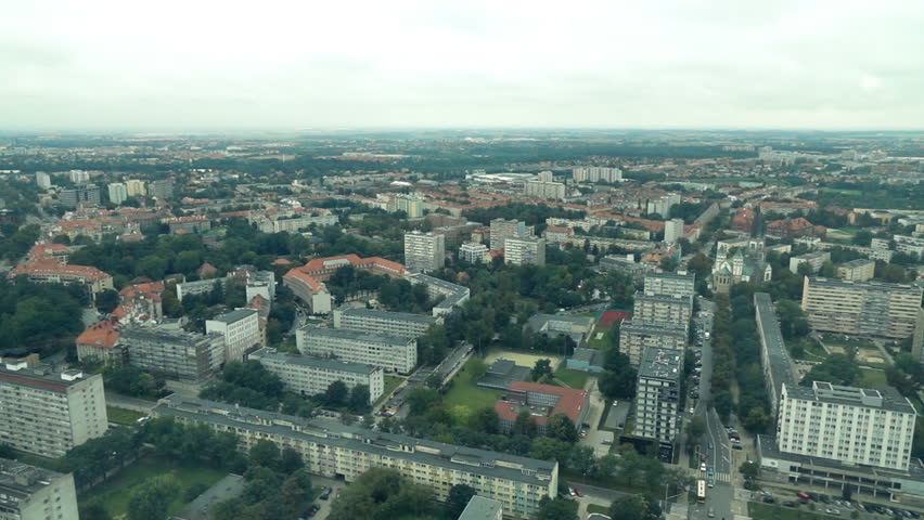 View of cityscape from window in apartment 
