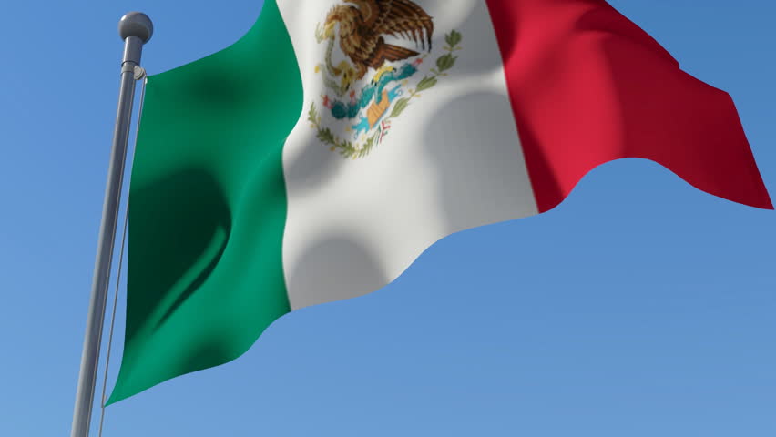 3d animated mexican flag waving wind: Stockvideos & Filmmaterial (100 %