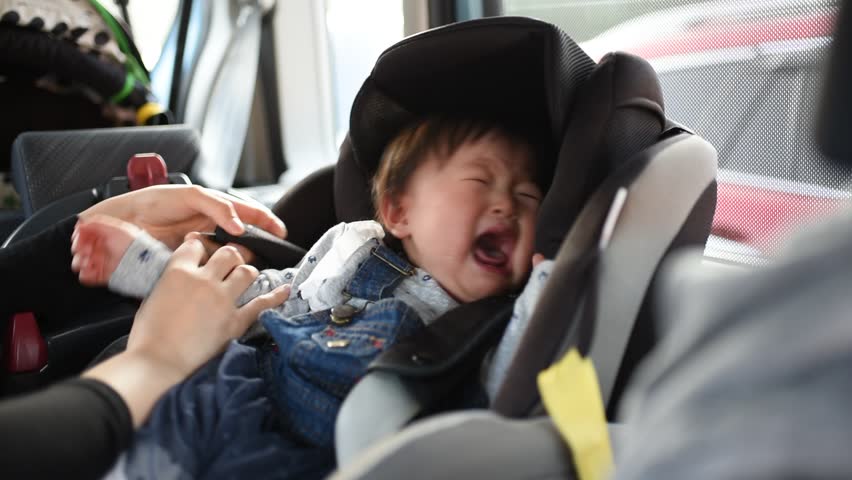 baby cries in car seat