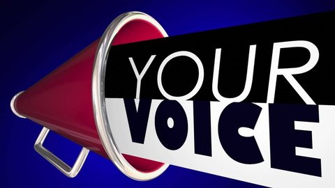 Your Voice Megaphone Bullhorn Words 3d Animation