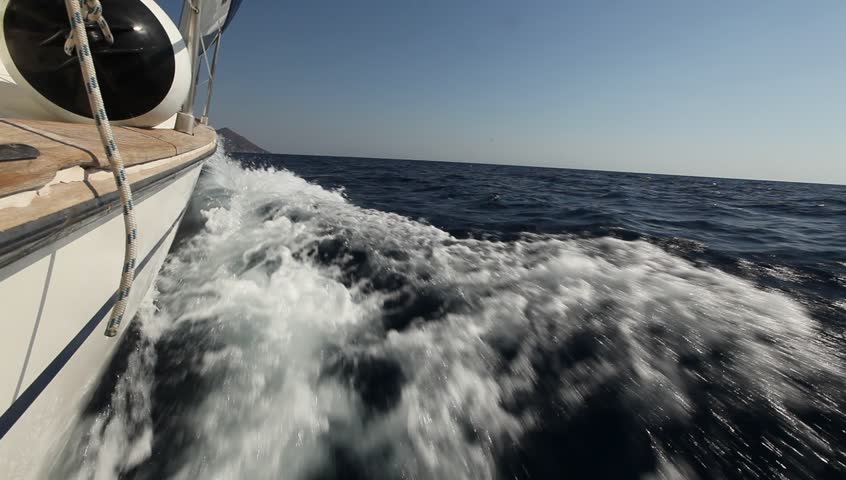 Sailing boat shot in full HD at the Saronic Gulf, Greece.