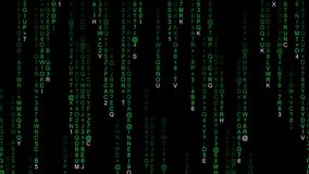 Vertical Motions of Characters in Matrix Style with combinition between English Characters, Green Chareacters on Black Background, Human Computer Interaction. - Powered by Shutterstock - Get 15% off with code: PIKWIZARD15