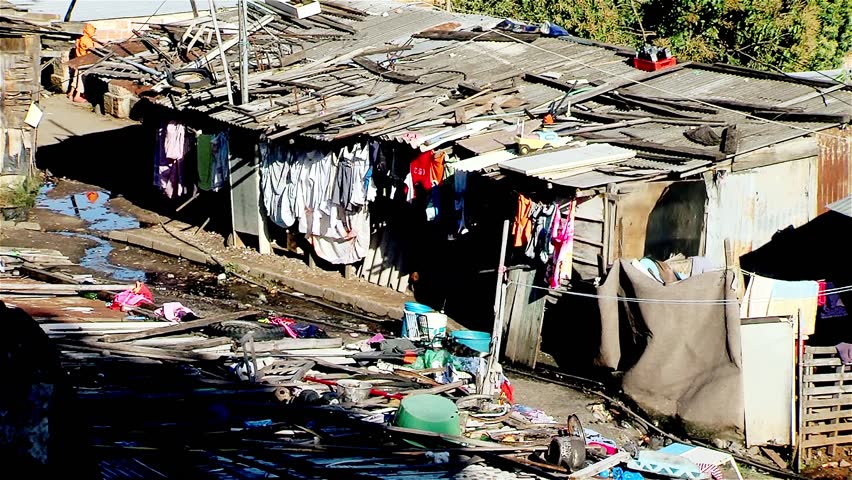Villa Miseria (Slums) in Buenos Aires, Argentina. Zoom In. Royalty-Free Stock Footage #33319624