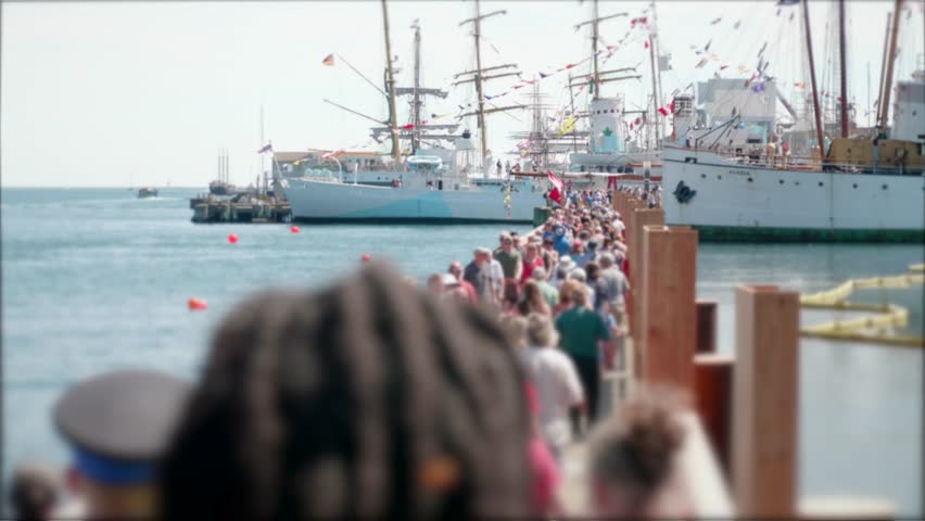 Crowds gather at the tall ships event in Halifax Nova Scotia