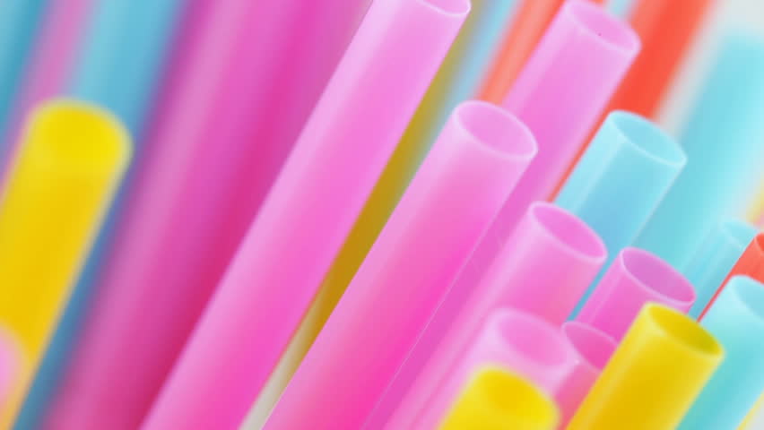 Plastic colored cocktail beverage tubes Royalty-Free Stock Footage #33325660